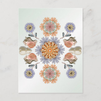 Carte Postale Jardin de la sirène Design d'art unique Shell