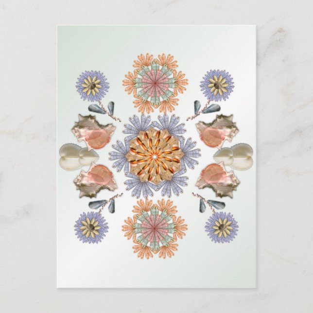 Carte Postale Jardin de la sirène Design d'art unique Shell (Devant)