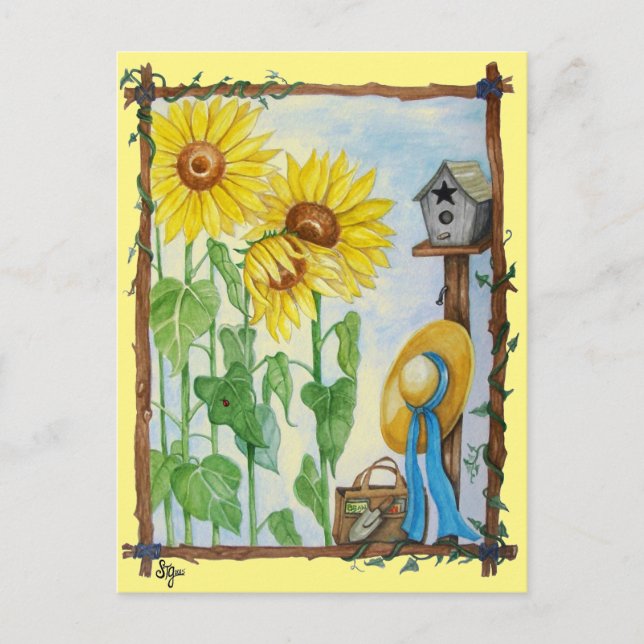 Carte Postale Jardin de Sunflower (Devant)
