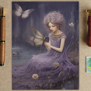 Carte Postale Jardin de Whispers Fée Violet, Découpage