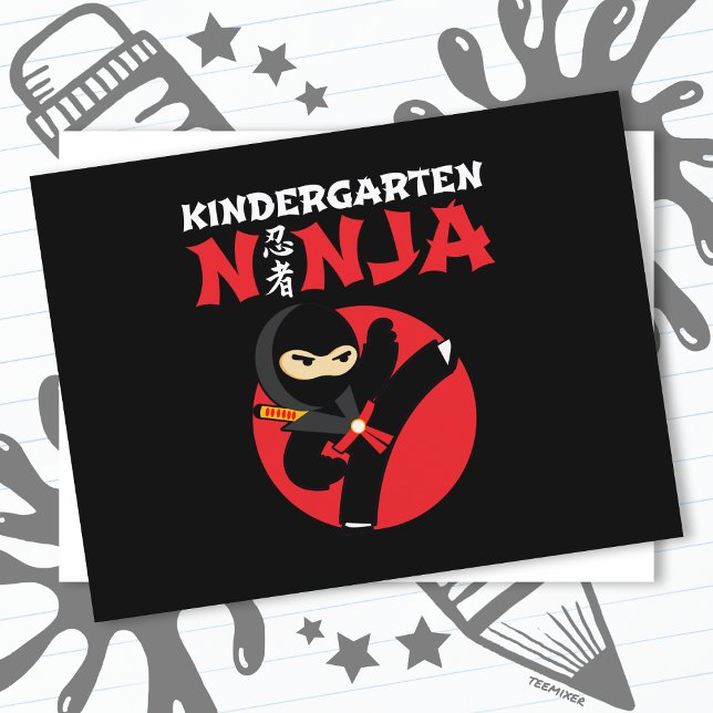 Carte Postale Jardin D'Enfants Ninja Tirer Un Coup D'Oeil Premie (Créateur téléchargé)