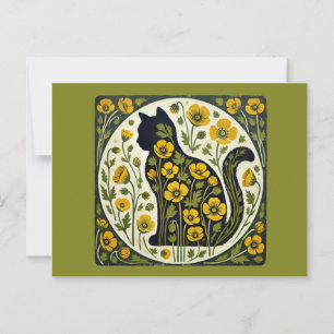 Carte Postale Jardin des chats noirs
