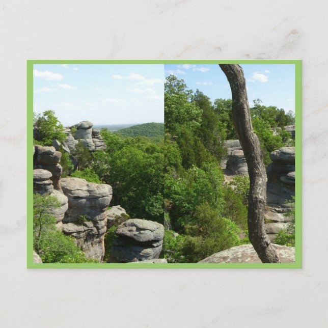 Carte Postale Jardin Des Dieux Du Sud De L'Illinois. Stéréograph (Devant)