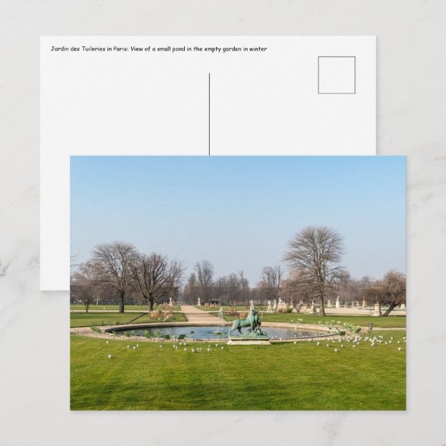 Carte Postale Jardin des Tuileries en hiver - Paris (Devant / Derrière)