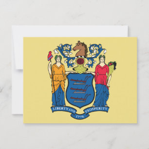 Carte Postale Jardin du drapeau de l'État du New Jersey Liberté