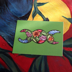 Carte Postale Jardin en fleurs du symbole de la triple lune