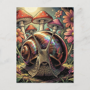 Carte Postale Jardin fantaisiste de l'escargot cosmique et des c