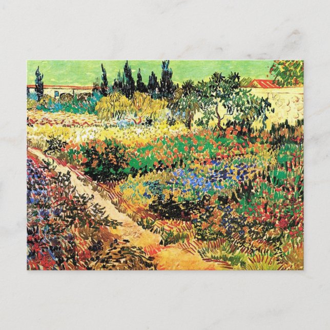 Carte Postale Jardin fleuri avec sentier, Vincent van Gogh (Devant)