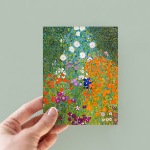Carte Postale Jardin fleuri Gustav Klimt