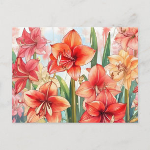 Carte Postale Jardin Floral Amaryllis