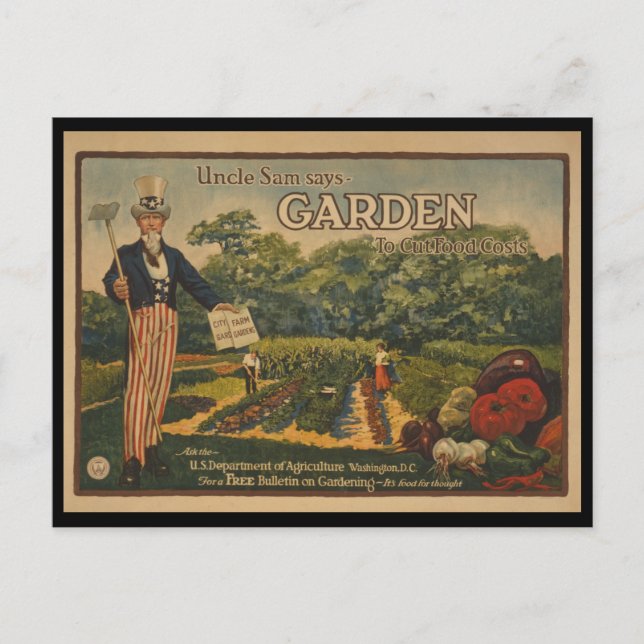 Carte Postale Jardin Pour Réduire Les Coûts De Nourriture (Devant)