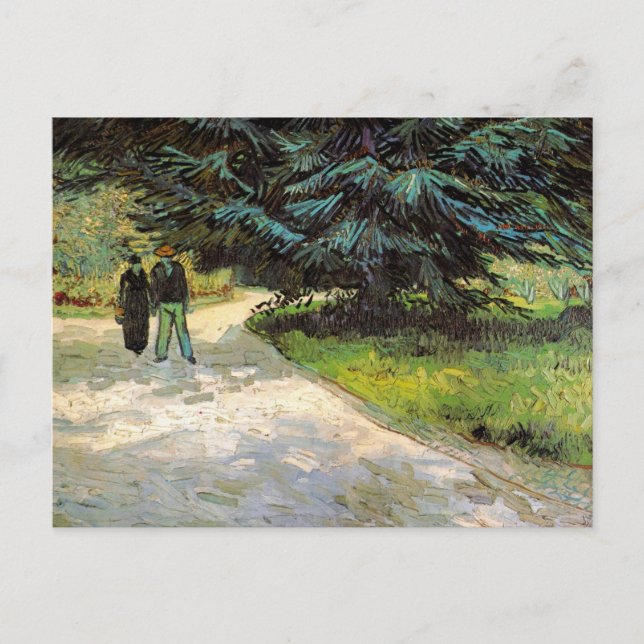Carte Postale Jardin public avec couple par Vincent van Gogh (Devant)