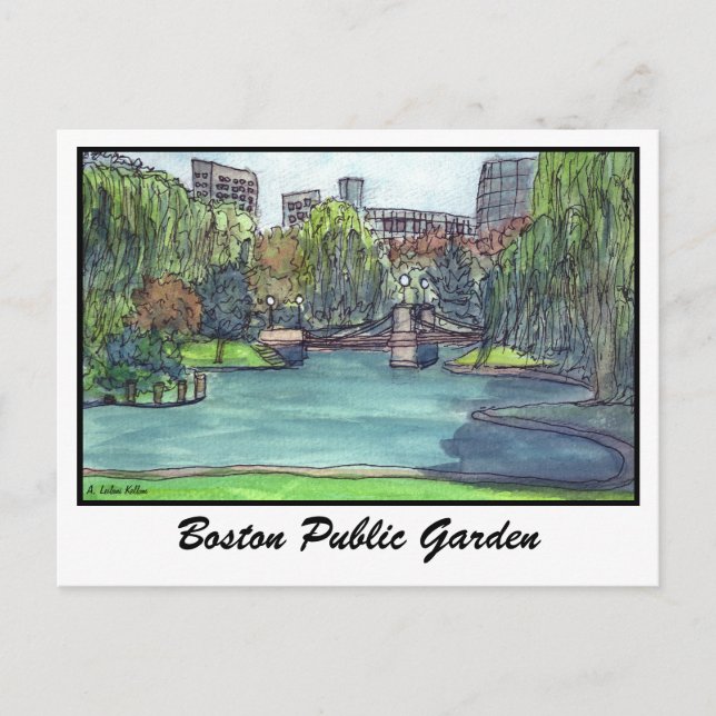 Carte Postale Jardin public de Boston (Devant)