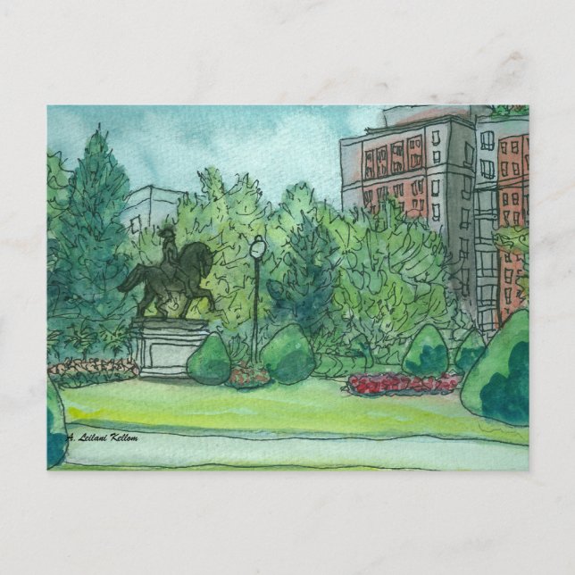 Carte Postale Jardin public de Boston (Devant)