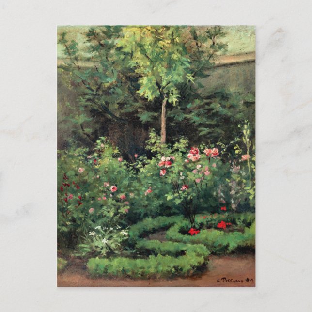 Carte Postale Jardin Rose, art de Camille Pissarro, (Devant)