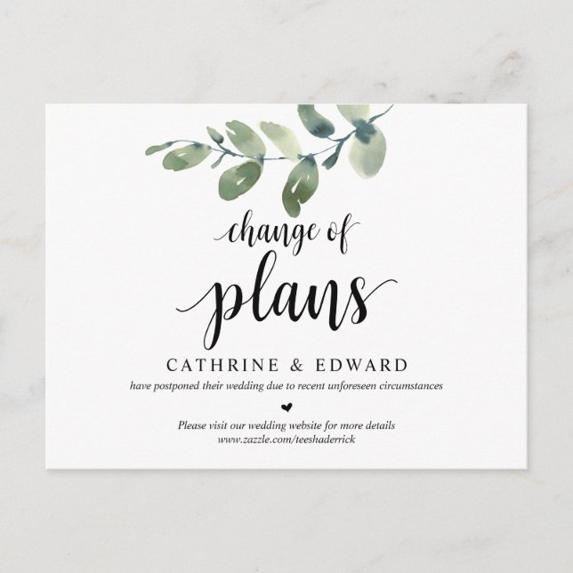 Carte Postale Jardin verdoyant, Faire-part, Reporté (Devant)