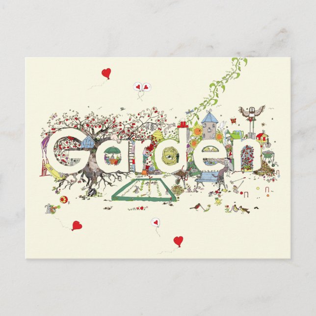 Carte Postale Jardin Word Art Mare Drôle Jardinage Typographie (Devant)