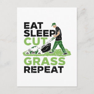Carte Postale Jardinier à gazon