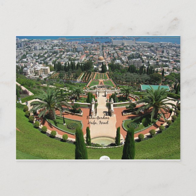 Carte Postale Jardins Bahai à Haïfa, Israël (Devant)