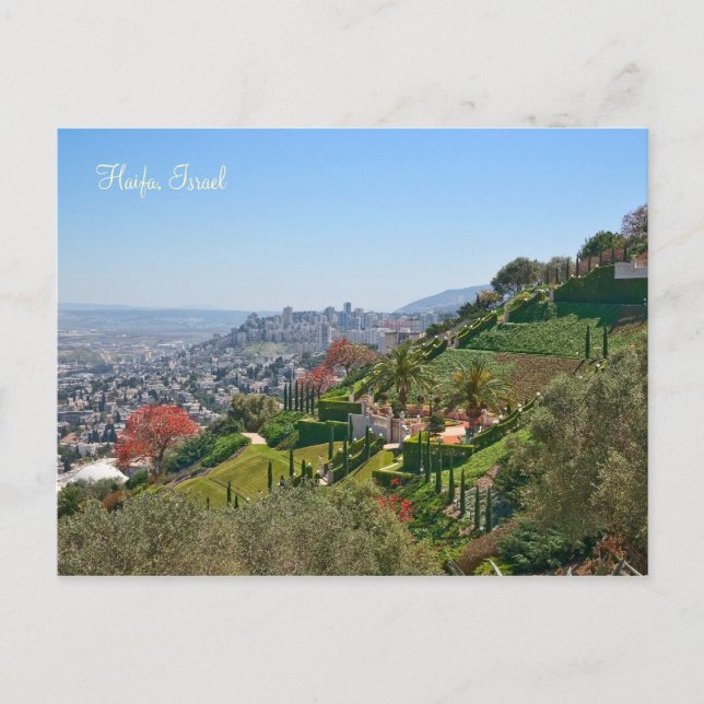 Carte Postale Jardins Bahá'í de Haïfa, Israël (Devant)