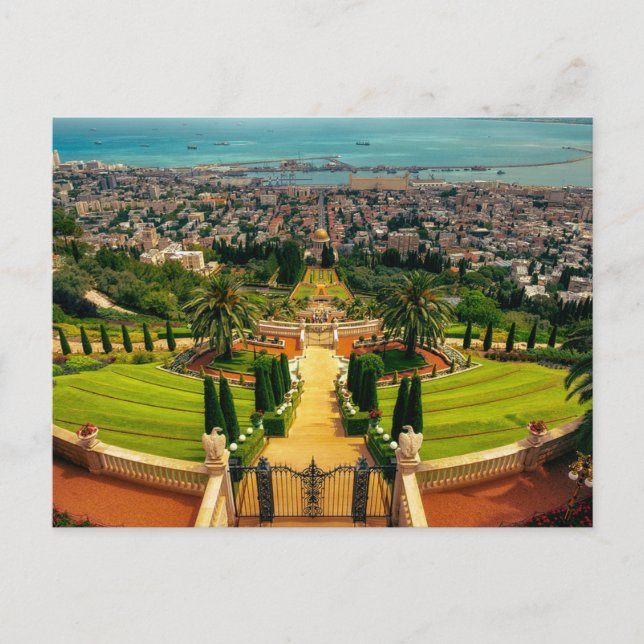 Carte Postale Jardins Bahais à Haïfa, ISRAËL (Devant)