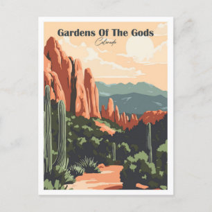 Carte Postale Jardins des Dieux Colorado Illustration de voyage