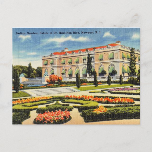 Carte Postale Jardins italiens, Newport, Rhode Island (Devant)