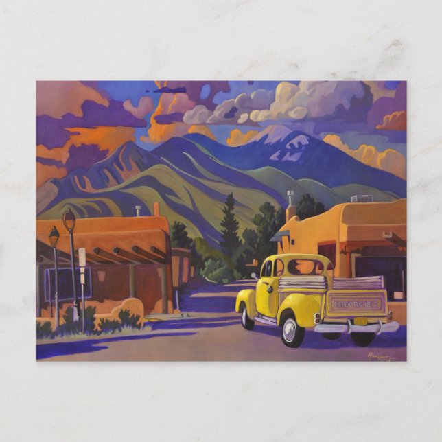 CARTE POSTALE jaune de camion par l'art occidental (Devant)