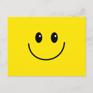 Carte Postale Jaune joyeux visage souriant