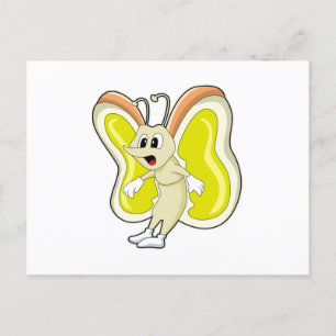 Carte Postale Jaune papillon