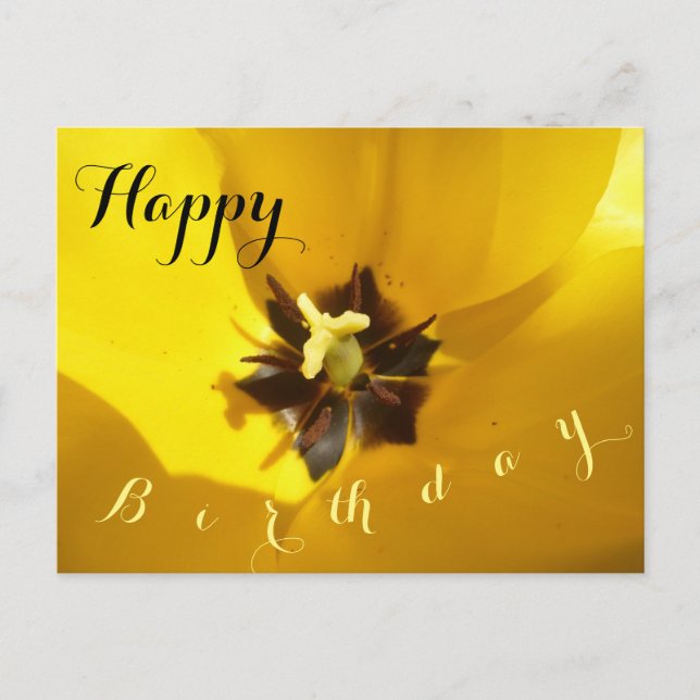 Carte postale Jaune pour Anniversaire (Devant)