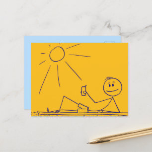 Carte postale jaune Sunny Beach Stick