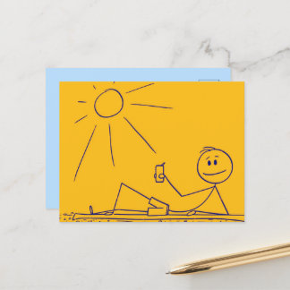 Carte postale jaune Sunny Beach Stick