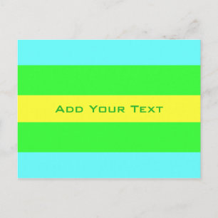 Carte Postale Jaune Vert et Bleu Larges Rayures par STaylor