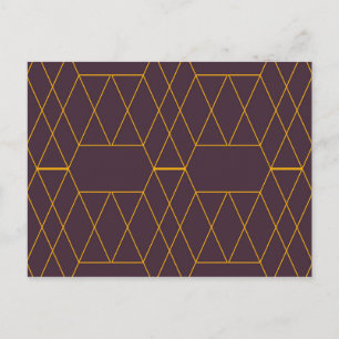Carte Postale Jaune, violet, simple, graphique géométrique moder