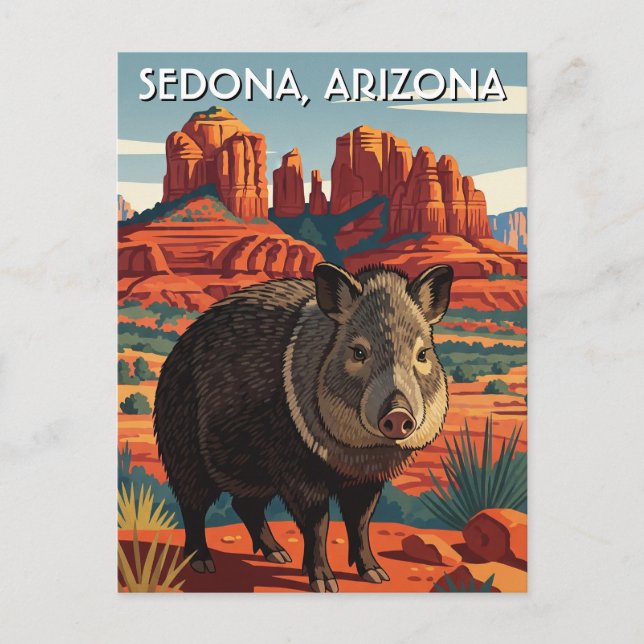 Carte Postale Javelina à Sedona Arizona Voyage Vertical (Devant)