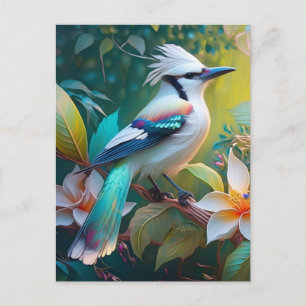 Carte Postale Jay à ailes Turquoises en berceau