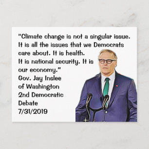 Carte Postale Jay Inslee cite le deuxième Débat Démocratique