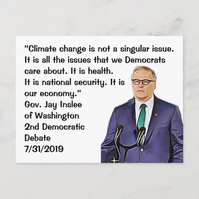 Carte Postale Jay Inslee cite le deuxième Débat Démocratique (Devant)