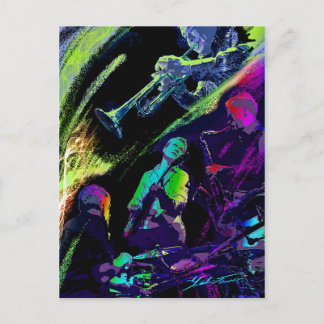 Carte postale Jazz colorée