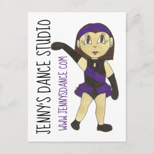Carte Postale Jazz Danseuse Customisée Studio de danse Enseignan