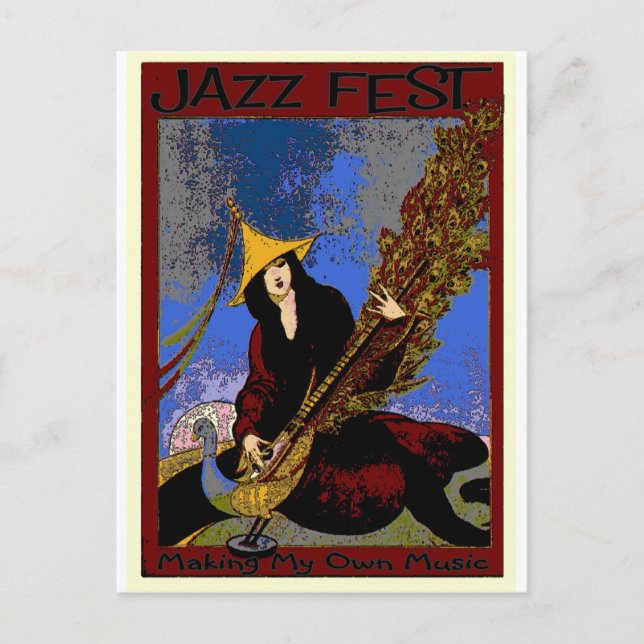 Carte Postale Jazz Fest Créer Mon Lecteur Musique Lute (Devant)