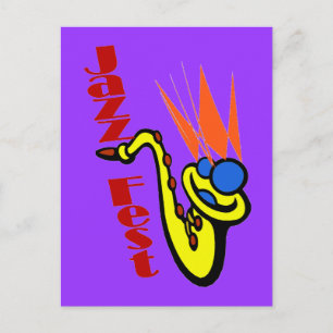 Carte Postale Jazz Fest Sax