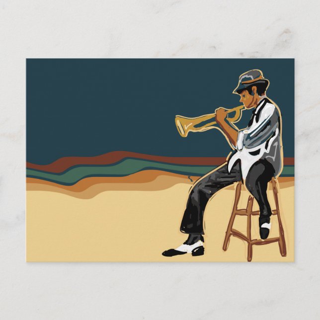 Carte Postale Jazz Player (Devant)