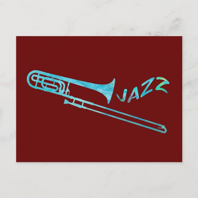 Carte Postale Jazz Trombone (Devant)