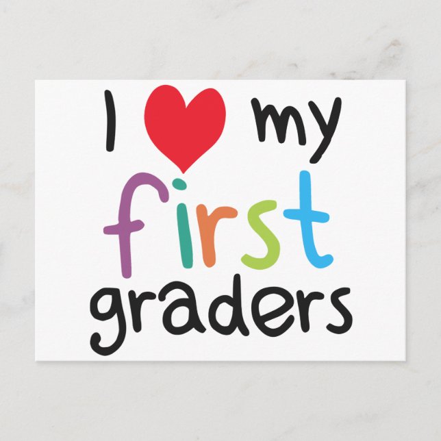 Carte Postale J'Coeur Mes Premiers Graders Enseignant Aimer (Devant)