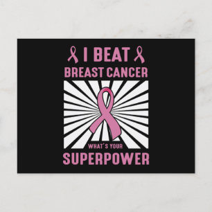 Carte Postale Je bat le cancer du sein Survivant Superpower Prid