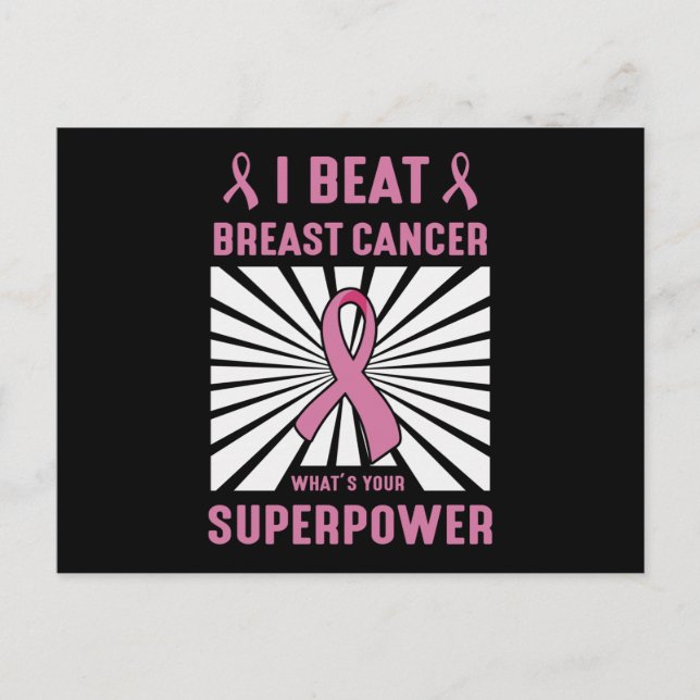 Carte Postale Je bat le cancer du sein Survivant Superpower Prid (Devant)