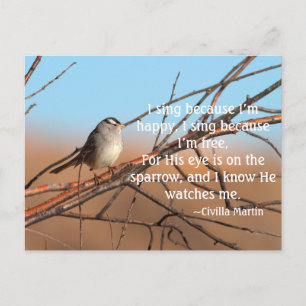Carte Postale Je chante parce que je suis heureux