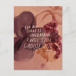 Carte Postale Je choisirai toujours la joie - don inspirant
